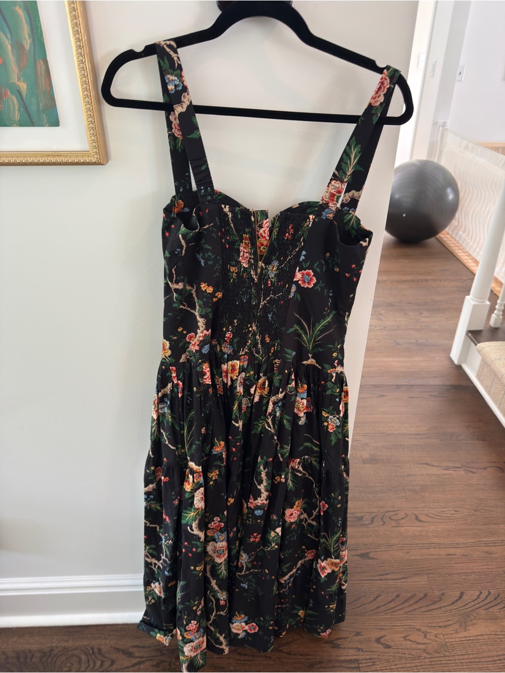 NWT cara cara santiago printed midi dress - chintz black SZ 8 - Picture 5 of 5